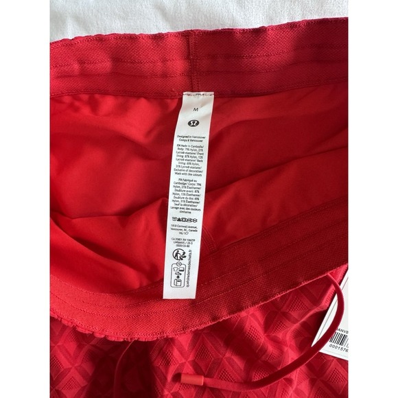 New Lululemon Textured Mesh High-Rise Tennis Skirt Red Size Medium Skort Golf - Picture 8 of 13
